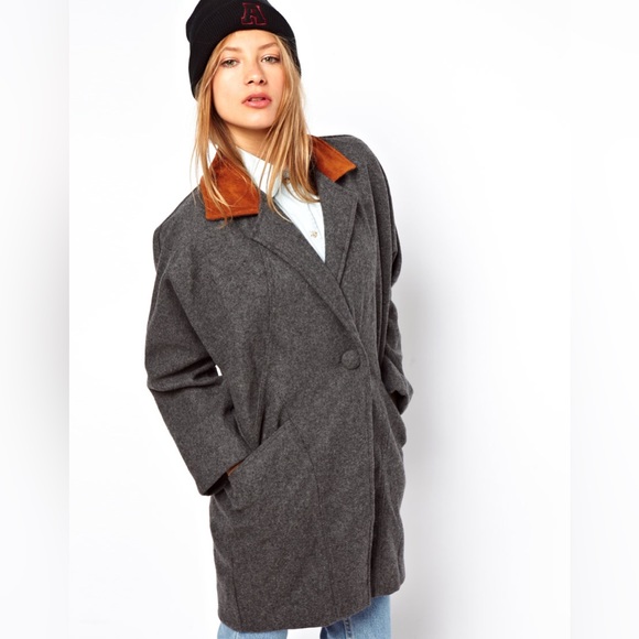 American Apparel Wool Coat - Grey - Picture 1 of 5